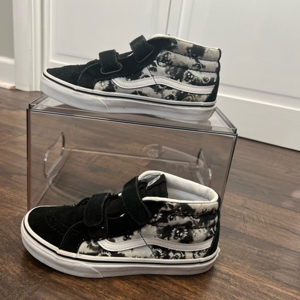 Vans Tie Dye/Skull Sk8-Mid Reissue Velcro Sneakers Size Kids 2.5